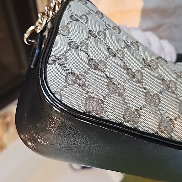 Gucci GG Marmont Small Matelasse Canvas Leather Crossbody Bag - Picture 16 of 17